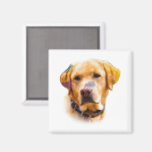Aimant Watercolor Labrador Retriever (Recto/Verso)