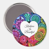 Aimant Watercolor Rainbow Mandala With Heart (Recto/Verso)