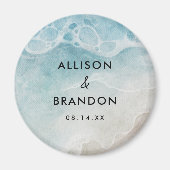 Aimant Watercolor Summer Beach Wedding Party (Devant)