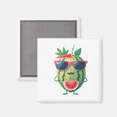 Aimant Watermelon Fun Vacances Gaie Boisson Tropicale (Recto/Verso)