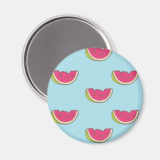 Aimant Watermelon Slices on Teal Pattern (Recto/Verso)