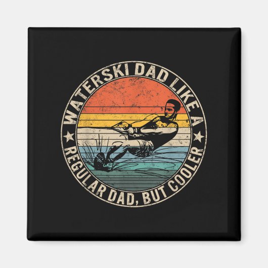 Aimant Waterski Dad Fathers Day Ski Lover Dad Water Skiin (Devant)