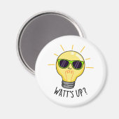 Aimant Watts Up Funny Light Bulb Pun (Recto/Verso)
