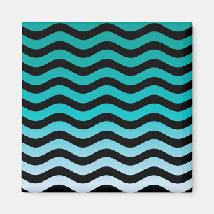 Aimant Wavy Turquoise Stripes Pattern