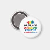 Aimant We All Have Different Abilities Awareness Art (Recto/Verso)