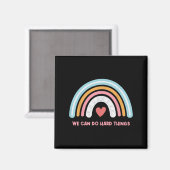 Aimant We Can Do Hard Things Motivational Teacher Rainbow (Recto/Verso)