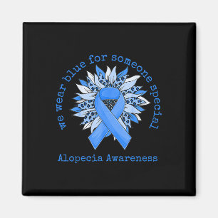 Aimant Wear Blue Alopecia Awareness Sunflower Leopard