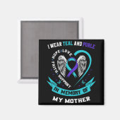 Aimant Wear Teal And Purple For My Mom Mother Suicide Awa (Recto/Verso)