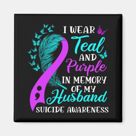 Aimant Wear Teal Purple In Memory Of My Husnd Suicide Awa (Devant)