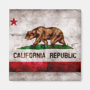 Aimant Weathered Vintage California State Flag