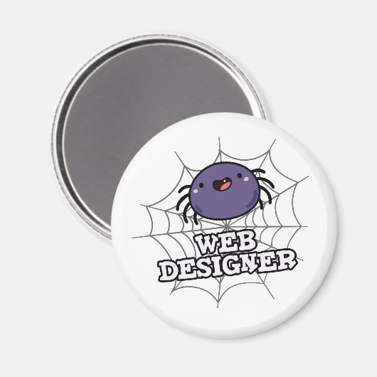Aimant Web Designer Funny Spider Pun (Recto/Verso)