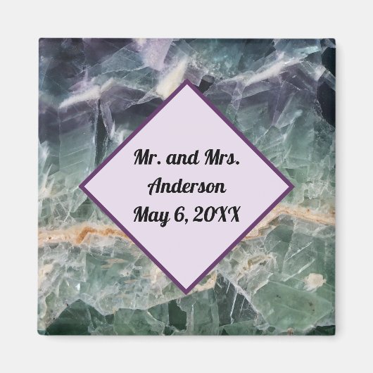 Aimant Wedding Ceremony Favor Fluorite Gem Photo Memento (Devant)