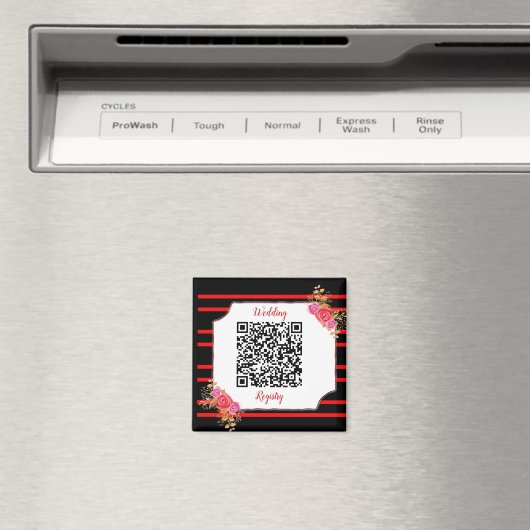 Aimant Wedding Registry Custom QR Code and Text (In Situ (Lave-vaisselle))