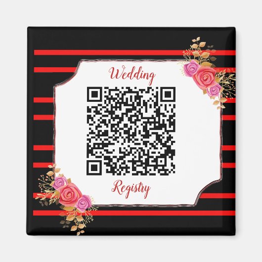Aimant Wedding Registry Custom QR Code and Text (Devant)
