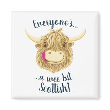 Wee Hamish Highland Cow dit que tout le monde est 
