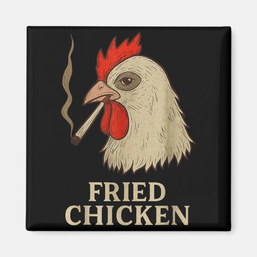 Aimant Weed Meme Funny Fried Chicken Smoking  (Devant)