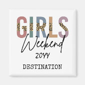 Aimant Week-end entre filles Imprimé guépard Week-end ent (Devant)