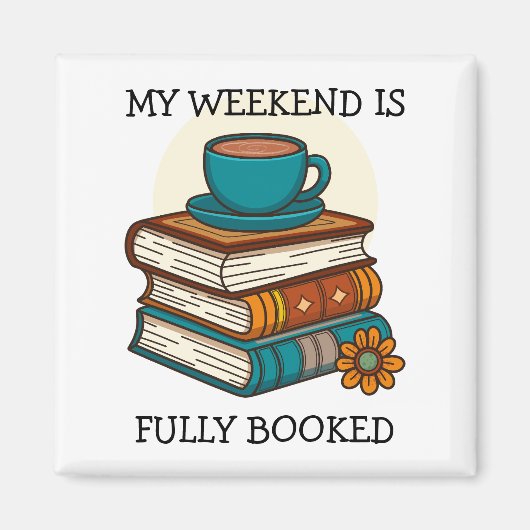 Aimant Week-end Les Amateurs De Livre Entièrement Réservé (Devant)
