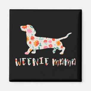 Aimant Weenie Mama Dachshund floral