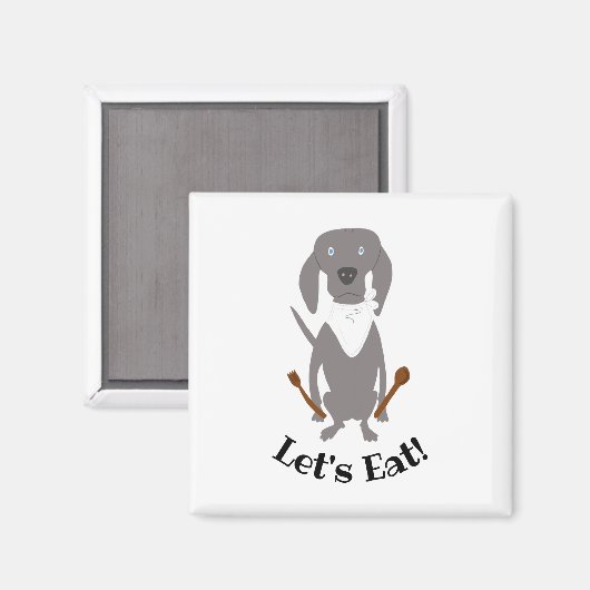 Aimant Weim Chef Weimaraner Gray Ghost Chien Cook (Recto/Verso)