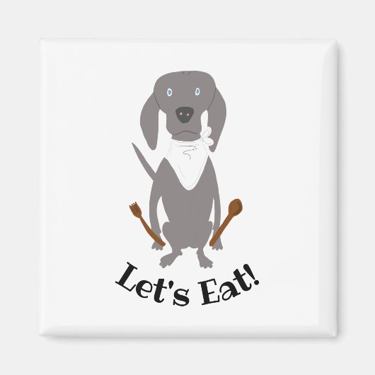 Aimant Weim Chef Weimaraner Gray Ghost Chien Cook (Devant)