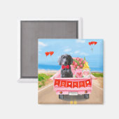 Aimant Weimaraner Chien Valentine's Day Coeurs de camion (Recto/Verso)