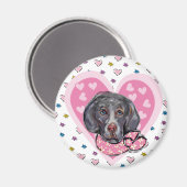 Aimant Weimaraner de la Saint-Valentin (Recto/Verso)