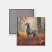 Aimant Weimaraner en automne Leaves automne Inspire (Recto/Verso)