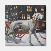 Aimant Weimaraner Festin de Noël (Devant)
