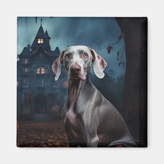 Aimant Weimaraner Halloween Épouvantable (Devant)
