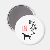 Aimant Weimaraner long revêtement (Recto/Verso)