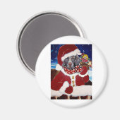 Aimant Weimaraner Père Noël (Recto/Verso)