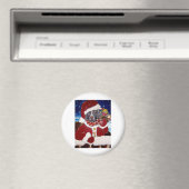 Aimant Weimaraner Père Noël (In Situ (Lave-vaisselle))