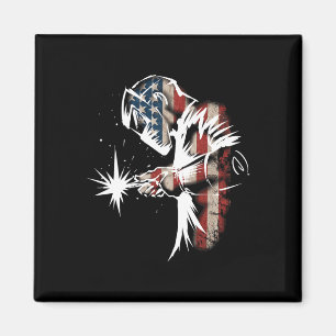 Aimant Welder American Flag Usa Patriotic Welder Cadeau