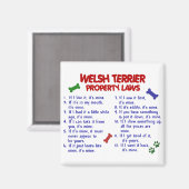 Aimant WELSH TERRIER Propriété Lois 2 (Recto/Verso)