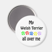 Aimant Welsh Terrier Walks Design (Recto/Verso)