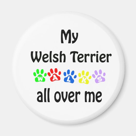 Aimant Welsh Terrier Walks Design (Devant)