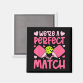 Aimant We're A Match Ckleball Couple Paddle Hearts Valent (Recto/Verso)