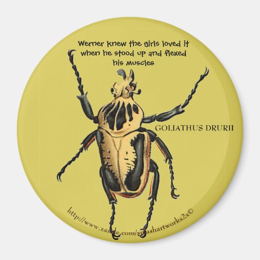 Aimant "Werner a fléchi ses muscles pour les filles" (Devant)