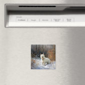 Aimant West Highland White Terrier Laissons neiger Noël (In Situ (Lave-vaisselle))