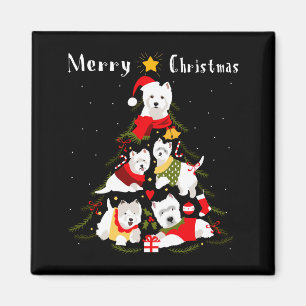 Aimant West Highland White Terrier Westie Sapin de Noël