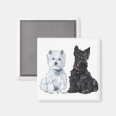 Aimant West Highland White & Terriers Écossais (Recto/Verso)