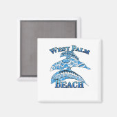 Aimant West Palm Beach Floride Vacances Dauphins Tribaux (Recto/Verso)