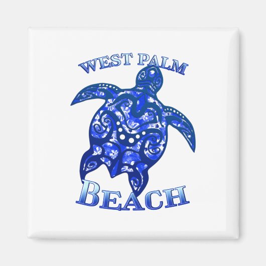 Aimant West Palm Beach Floride Vacances Tortue Tribale (Devant)