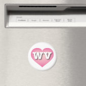 Aimant West Virginia Pink Fade Heart - J'aime WV (In Situ (Lave-vaisselle))