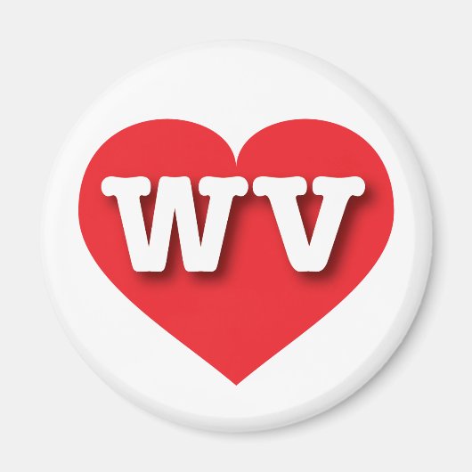 Aimant West Virginia Red Heart - J'aime WV (Devant)