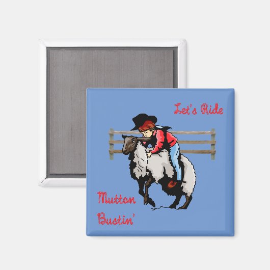 Aimant Western Rodeo Mutton Bustin' (Recto/Verso)
