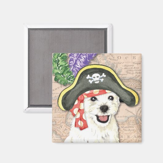 Aimant Westie Pirate (Recto/Verso)