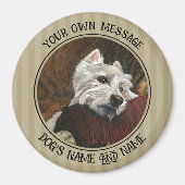 Aimant Westie sur canapé (Devant)