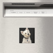 Aimant Westie (West Highland terrier) avec col (In Situ (Lave-vaisselle))